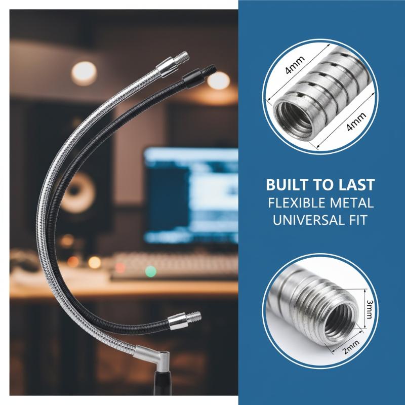 Drain Snake Flexible - LED M4 Black Silver Microphone Positioning