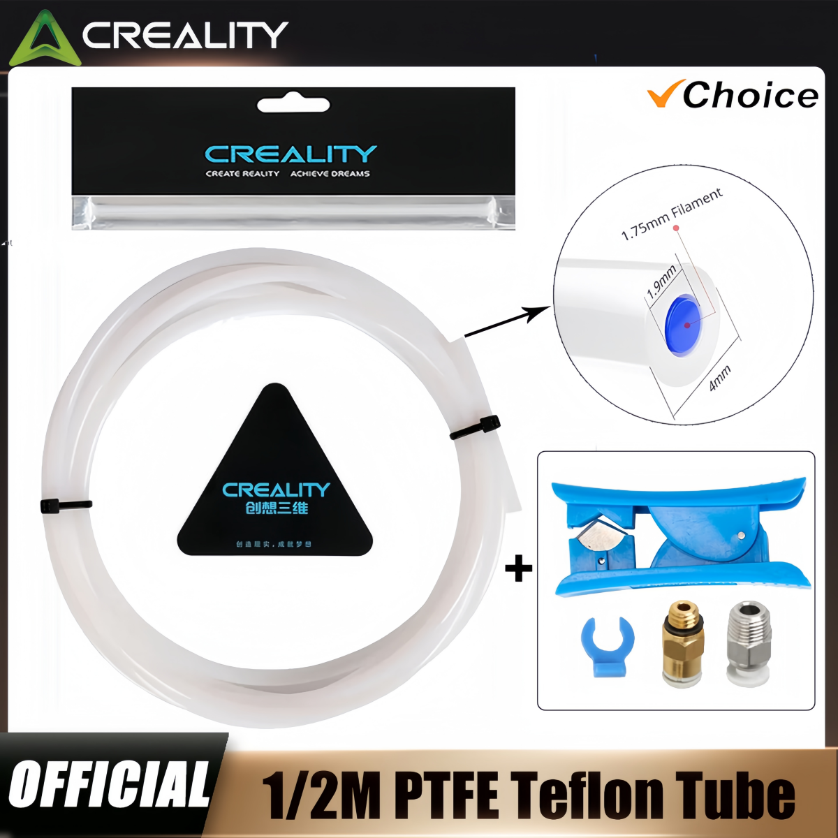 Ptfe Tape Thread - Creality 3D Printer PTFE Tube，1M/2M for