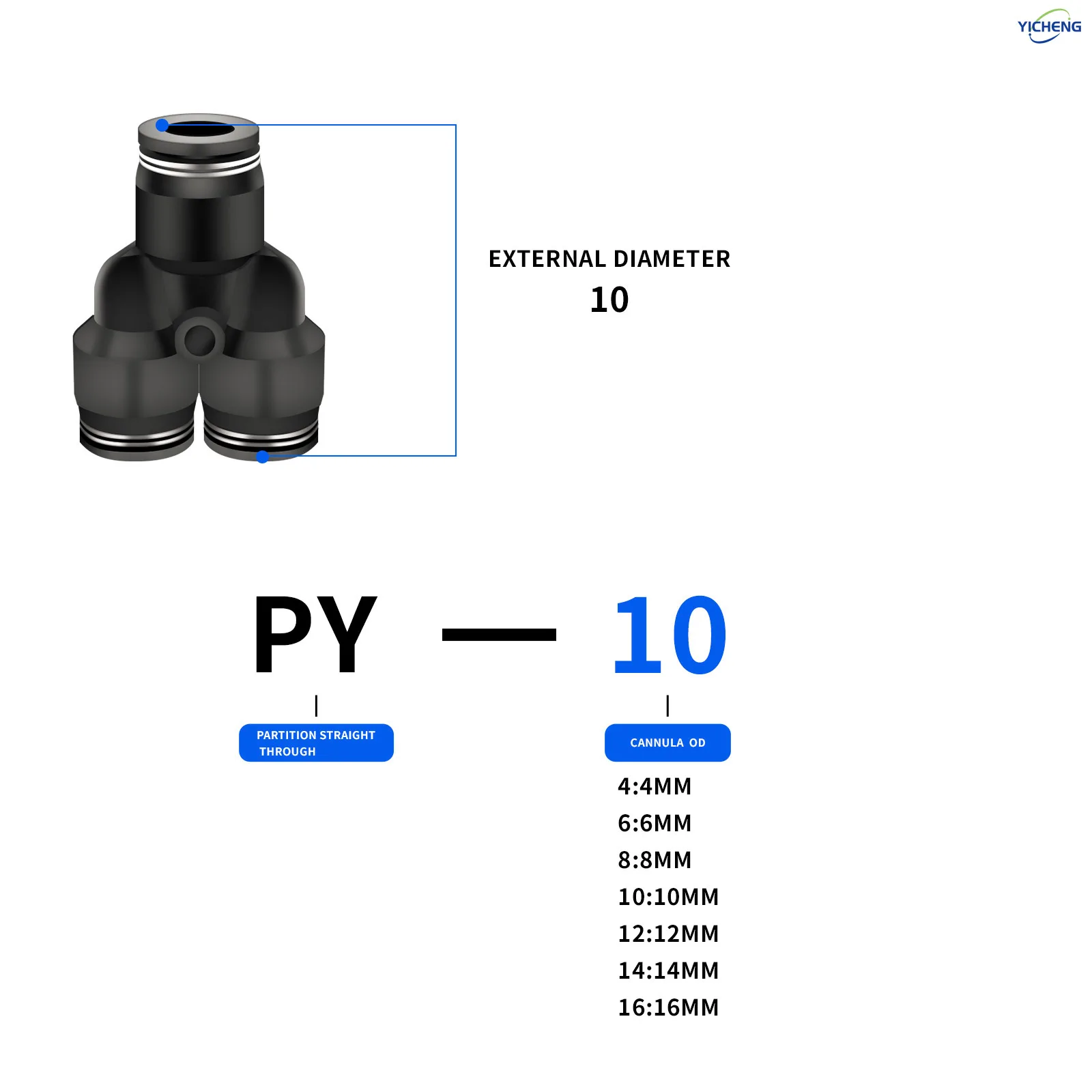 10MM ID Hose Connector Y Split - Push Fit Connector recensie en prijs