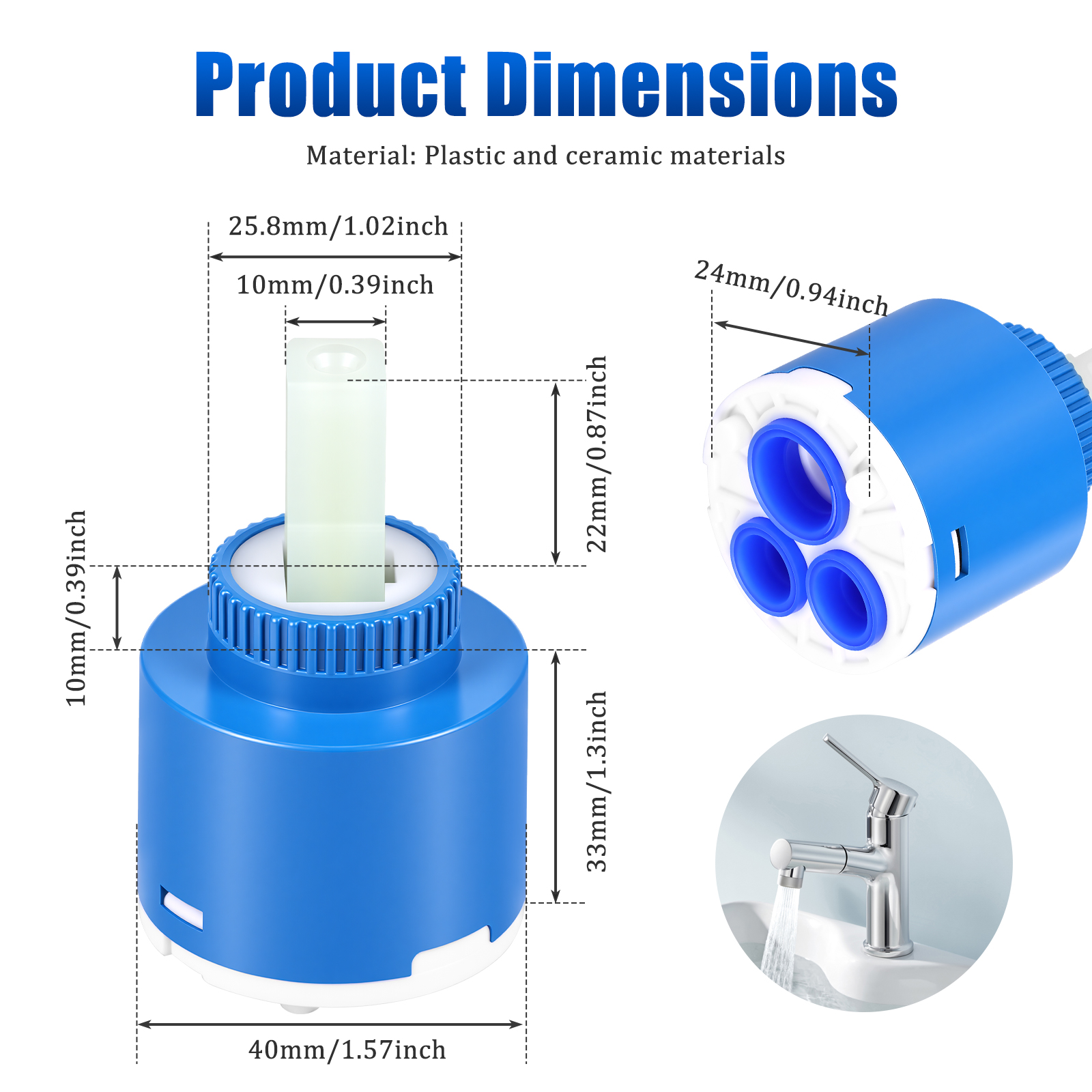 40MM Tap Mixing High Spool Val - Shower Valve Cartridge recensie en prijs