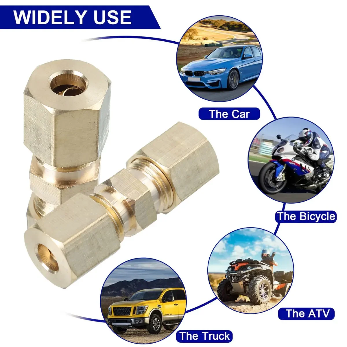 5pcs Brass Brake Line Union Fi - Compression Fitting Brass recensie en prijs