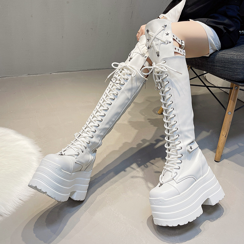 Punk Women Boots Ladies Cospla - Pipe Bending Spring recensie en prijs