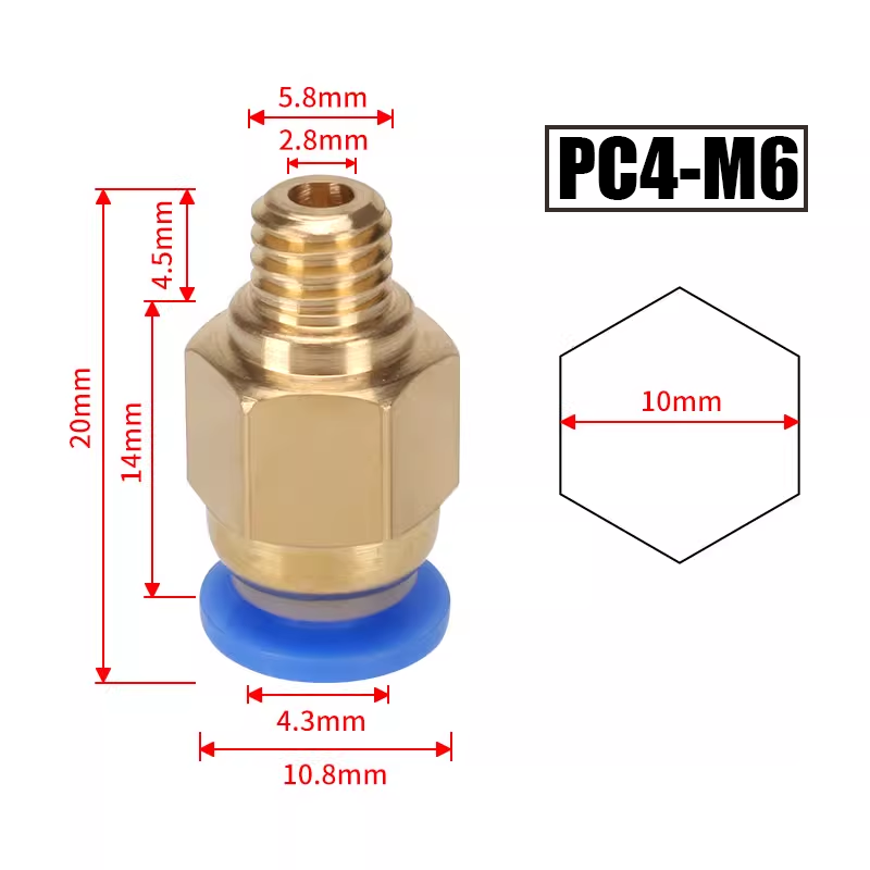 10pcs/lot PC4-M10 Pneumatic Co - Ptfe Tape Thread recensie en prijs