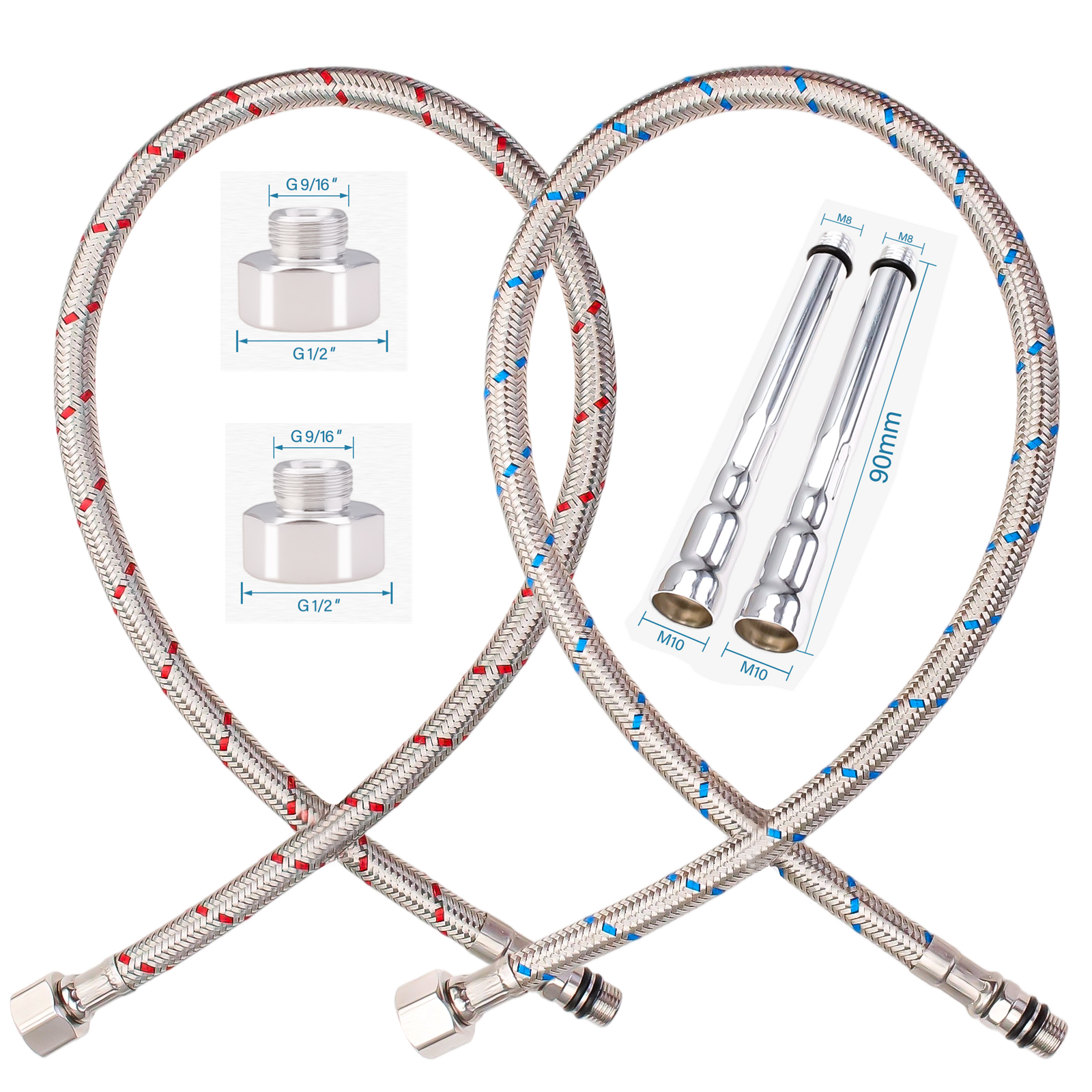 2PCS Flexible Plumbing Pipes G - Flexible Hose Braided recensie en prijs