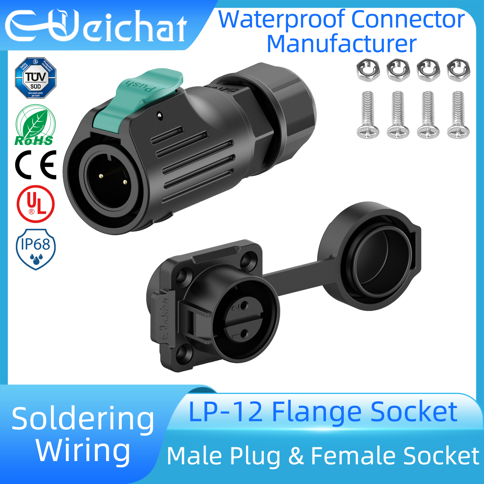 LP12 M12 IP68 Waterproof Outdo - Push Fit Connector recensie en prijs